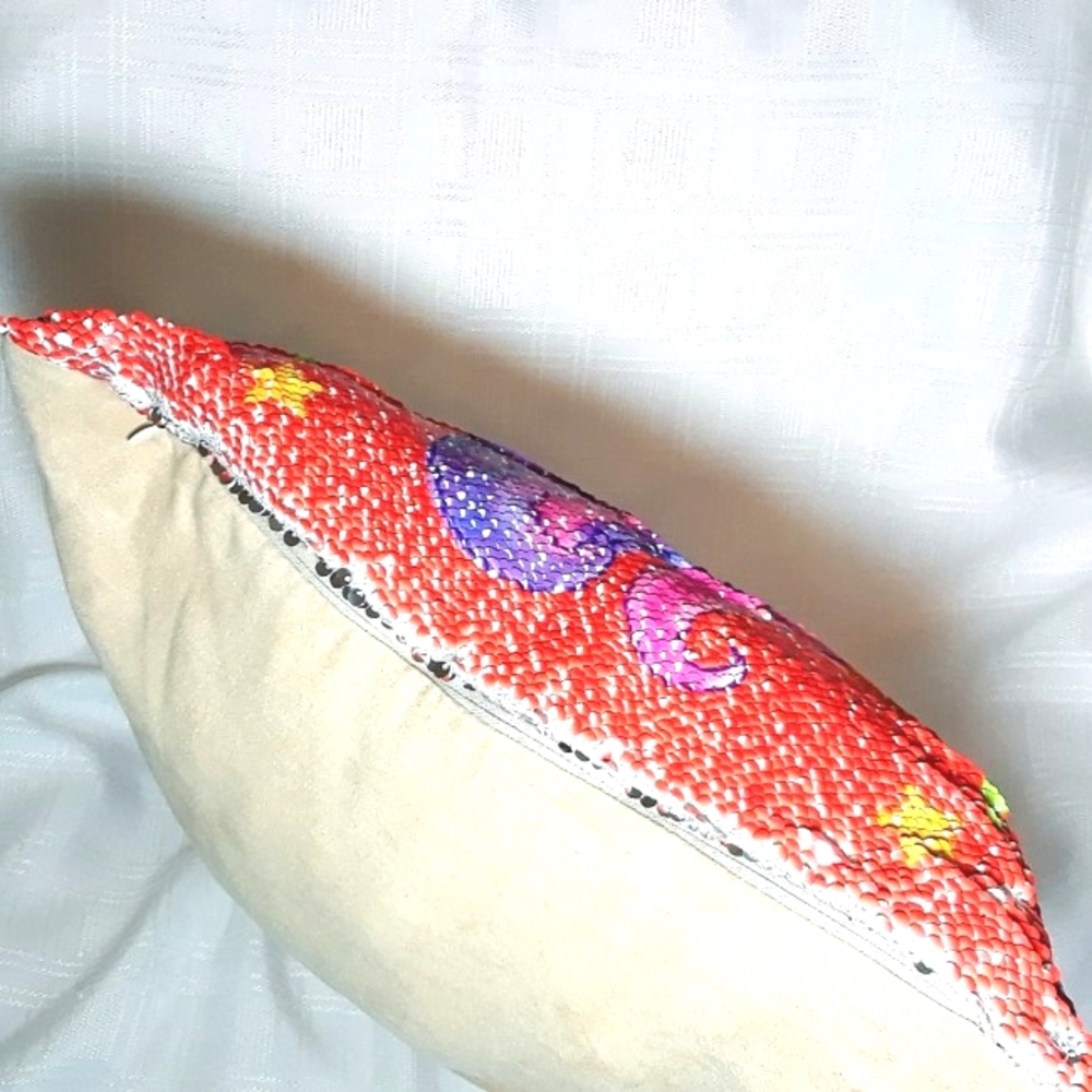 Unicorn Pillow Case Colorful Silver Rainbow Sequins w/ Zipper Kids Home Bedding - Picture 11 of 14